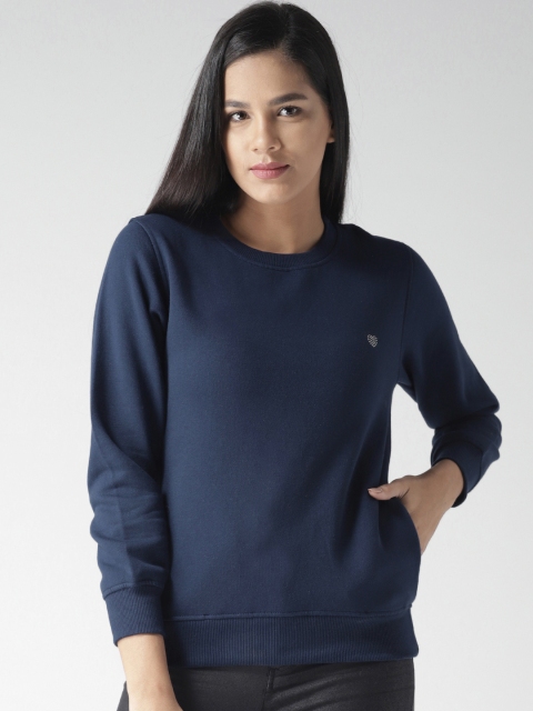 

Fort Collins Women Navy Blue Solid Sweatshirt