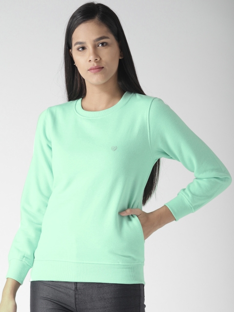 

Fort Collins Women Light Green Solid Sweatshirt