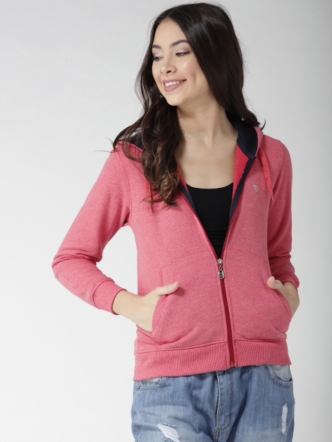 

Fort Collins Women Red Solid Hooded Sweatshirt