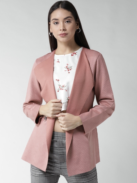 

Fort Collins Women Pink Solid Open Front Jacket
