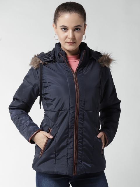 

Fort Collins Women Navy Blue Solid Parka Jacket