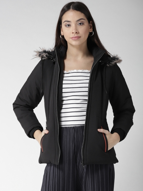 

Fort Collins Women Black Solid Parka Jacket