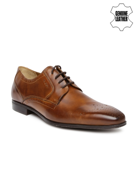 

Ruosh Occasion Men Tan Brown Genuine Leather Derby Formal Shoes