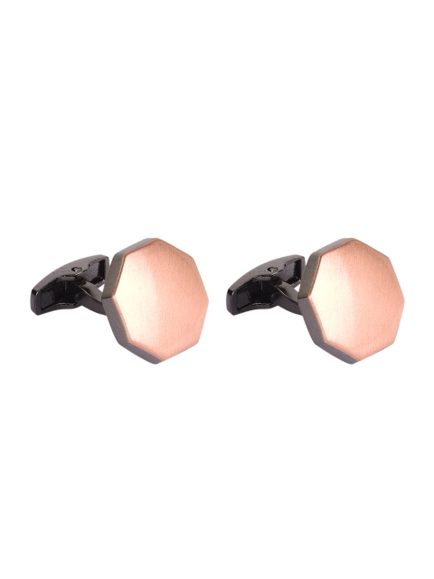 

JEWEL JUNCTION Bronze-Toned Geometric Cufflinks