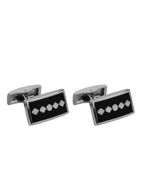 

JEWEL JUNCTION Silver-Toned Rectangle Cufflinks