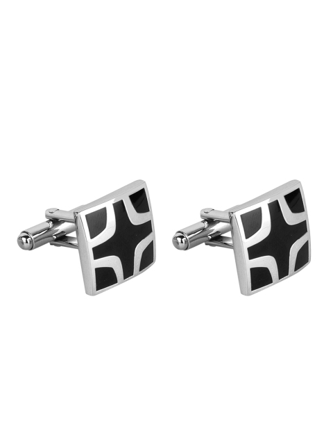 

JEWEL JUNCTION Silver-Toned Square Cufflinks