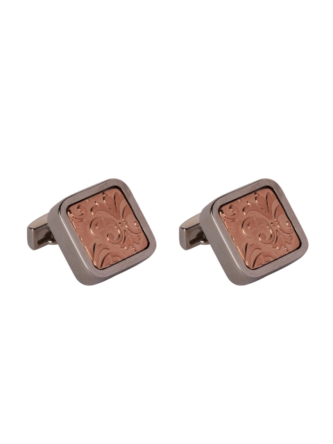 

JEWEL JUNCTION Gunmetal-Toned Square Cufflinks, Metallic