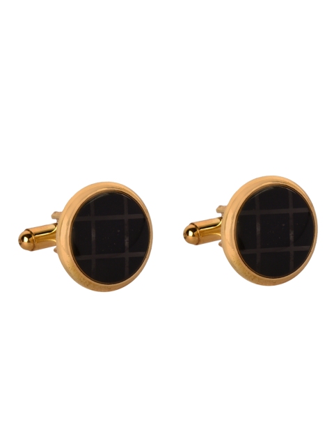 

JEWEL JUNCTION Gold-Toned Round Cufflinks