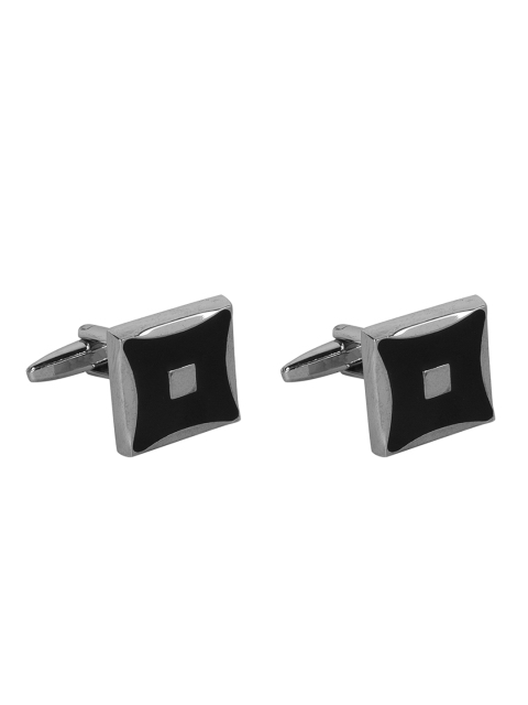 

JEWEL JUNCTION Silver-Toned Square Cufflinks