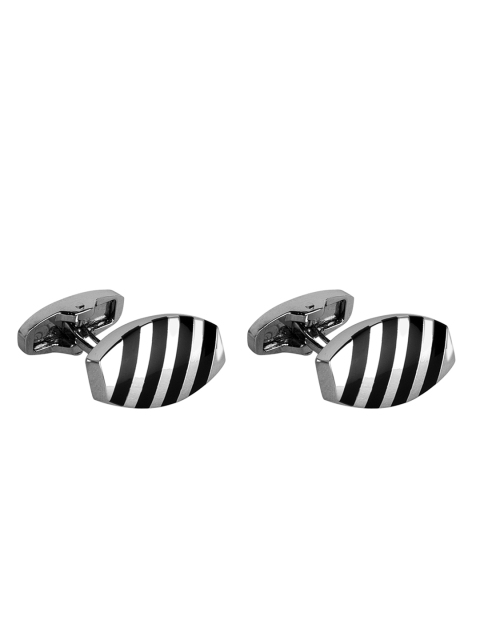 

JEWEL JUNCTION Silver-Toned Geometric Cufflinks