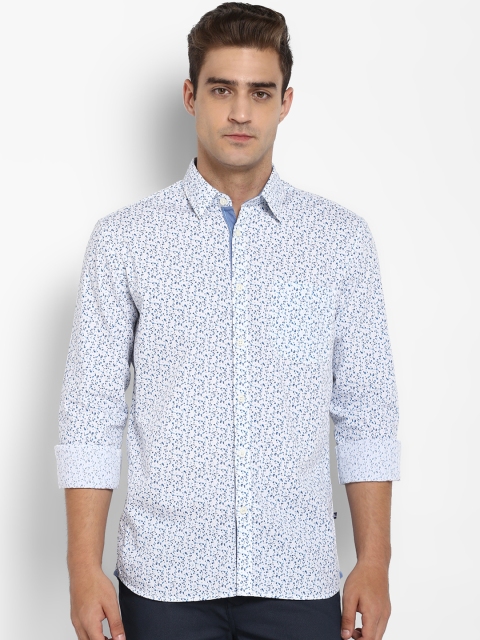 

Parx Men White & Blue Slim Fit Printed Casual Shirt