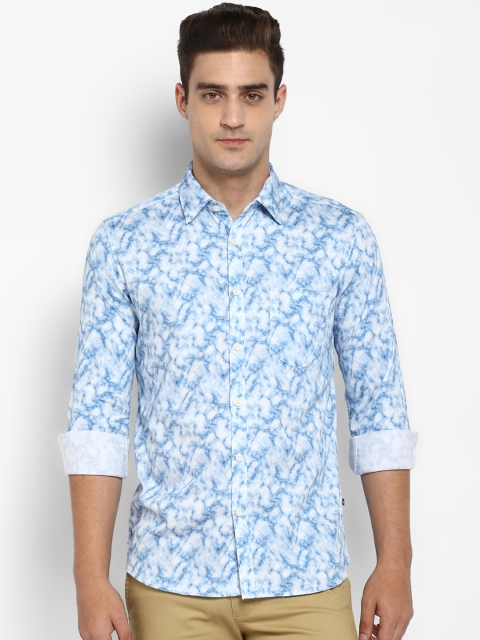 

Parx Men Blue & Off-White Slim Fit Printed Casual Shirt