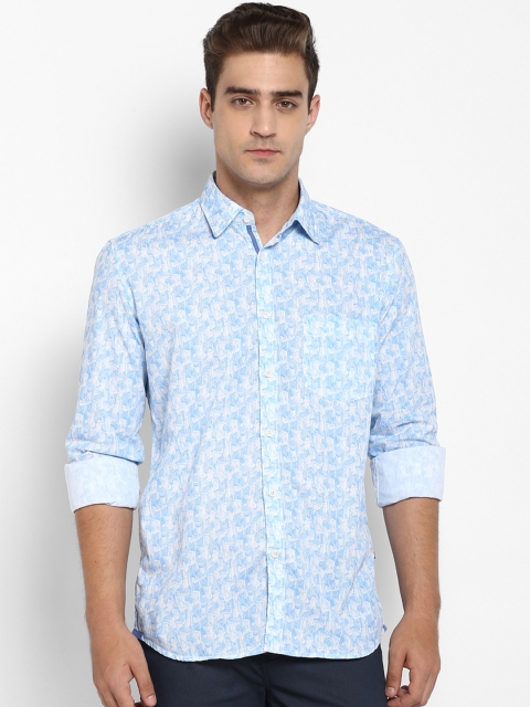 

Parx Men Blue & White Slim Fit Printed Casual Shirt