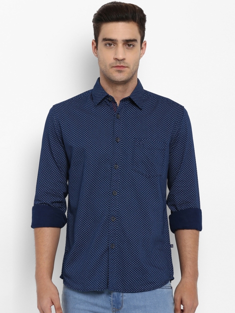 

Parx Men Navy Blue Slim Fit Printed Casual Shirt