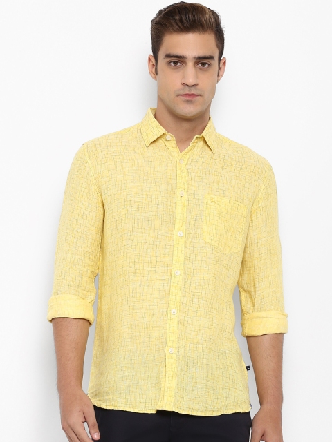 

Parx Men Yellow Slim Fit Printed Casual Shirt