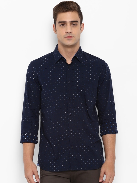 

Parx Men Blue Slim Fit Printed Casual Shirt