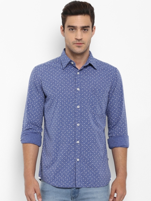 

Parx Men Blue & Off-White Slim Fit Printed Casual Shirt