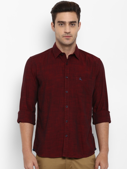

Parx Men Maroon Slim Fit Self Design Casual Shirt