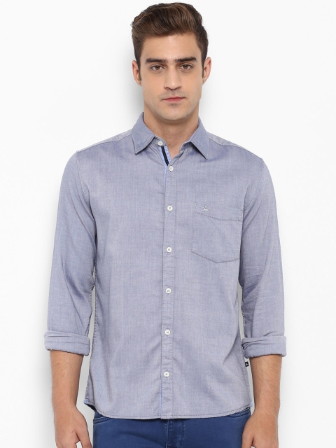 

Parx Men Blue Slim Fit Self Design Casual Shirt