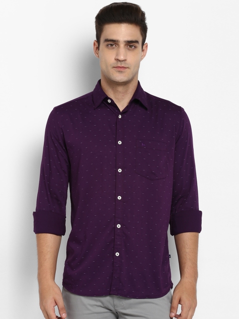 

Parx Men Purple Slim Fit Self Design Casual Shirt