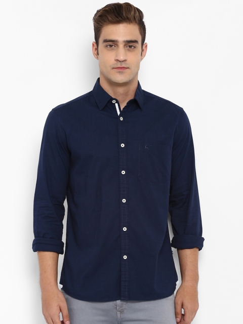 

Parx Men Navy Blue Slim Fit Solid Casual Shirt