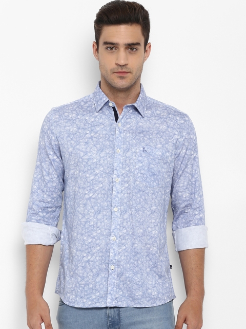 

Parx Men Blue Slim Fit Printed Casual Shirt