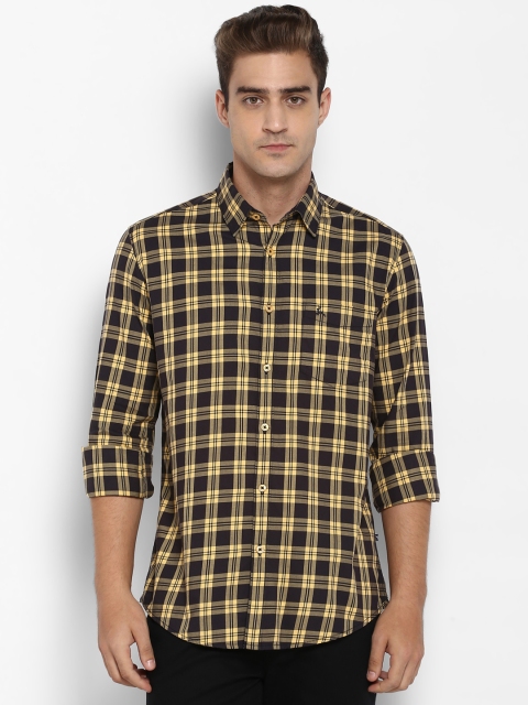 

Parx Men Black & Yellow Slim Fit Checked Casual Shirt