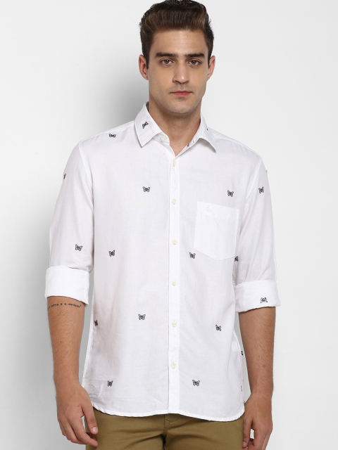 

Parx Men White Slim Fit Printed Casual Shirt