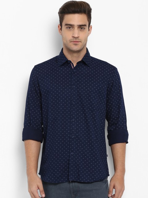 

Parx Men Navy Blue Slim Fit Printed Casual Shirt
