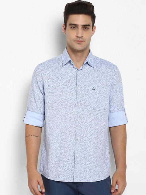 

Parx Men Blue Slim Fit Printed Casual Shirt