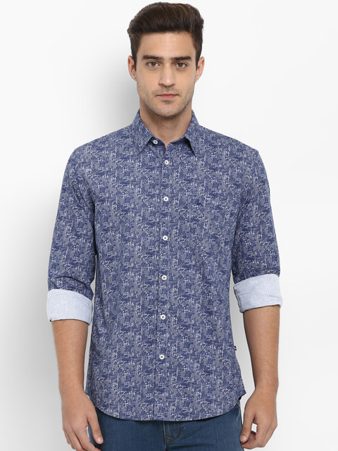 

Parx Men Blue Slim Fit Printed Casual Shirt