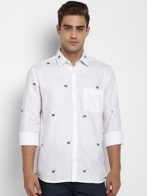 

Parx Men White Slim Fit Printed Casual Shirt