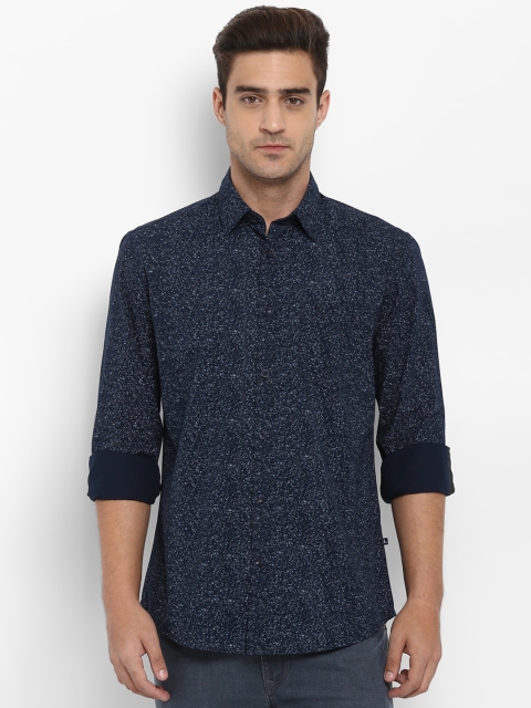 

Parx Men Navy Blue Slim Fit Printed Casual Shirt