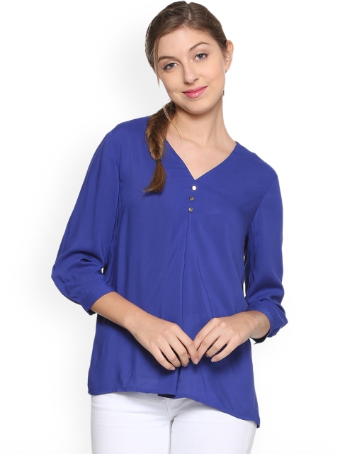 

Allen Solly Woman Blue Solid A-Line Top