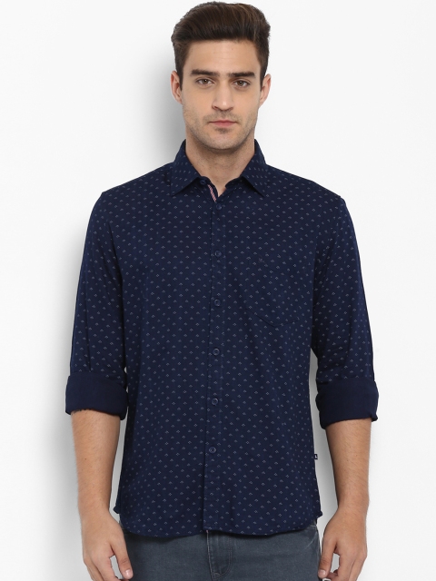 

Parx Men Navy Blue Slim Fit Printed Casual Shirt