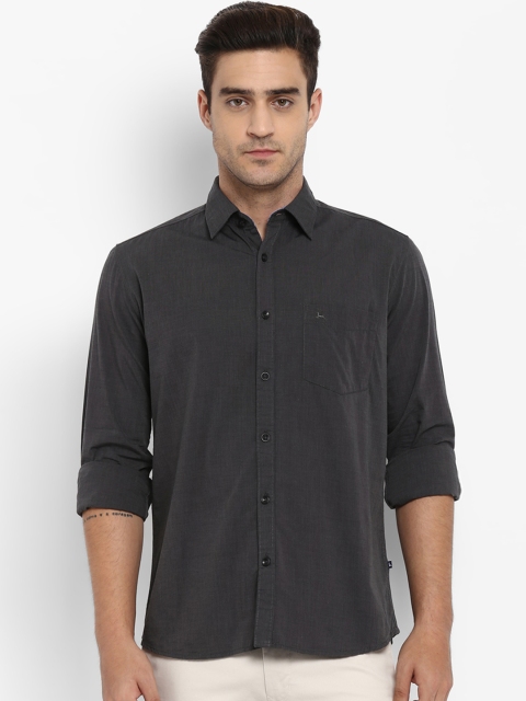 

Parx Men Charcoal Grey Slim Fit Solid Casual Shirt, Black