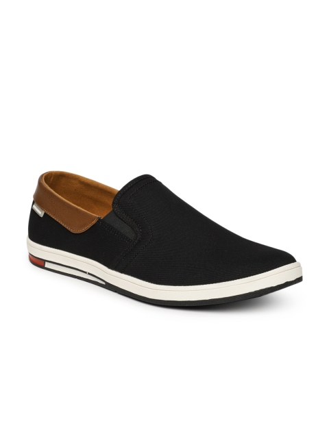 

Flying Machine Men Black Slip-On Sneakers