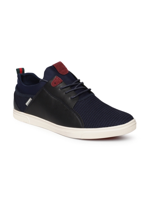 

Flying Machine Men Navy Blue Solid Leather Henry Sneakers