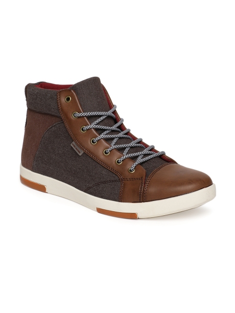 

Flying Machine Men Brown Solid Mid-Top Sneakers