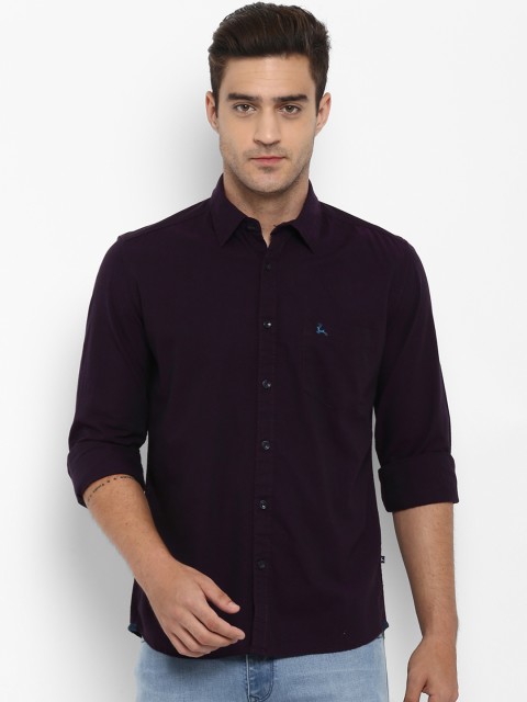 

Parx Men Purple Slim Fit Solid Casual Shirt