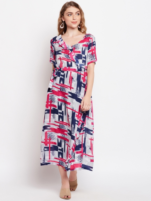 

Meee Women Pink Printed Wrap Dress