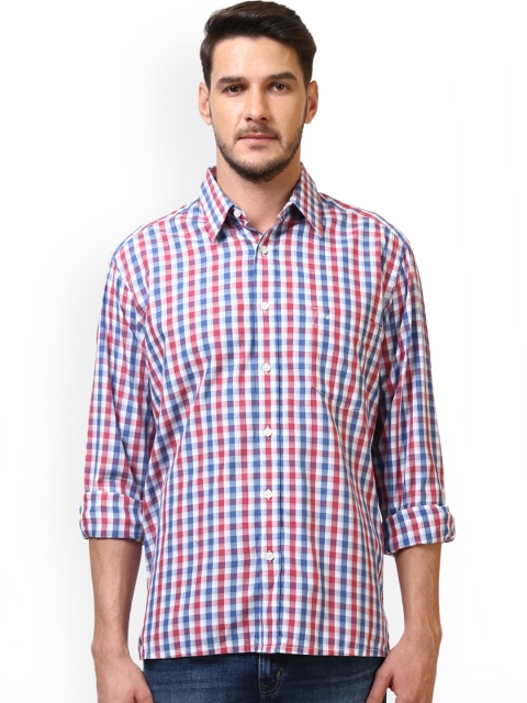 

ColorPlus Men Blue & Red Tailored Fit Checked Casual Shirt