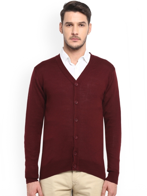 

ColorPlus Men Maroon Solid Cardigan