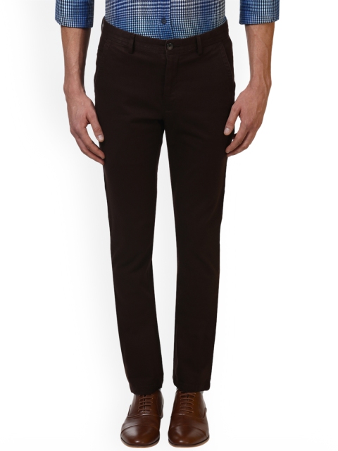 

ColorPlus Men Brown Regular Fit Solid Regular Trousers