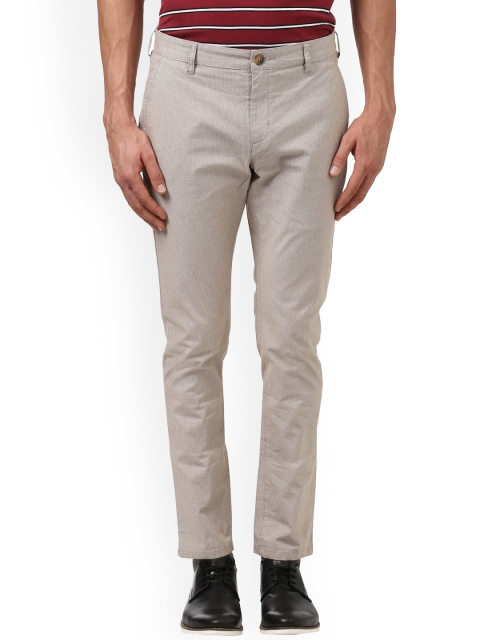 

ColorPlus Men Beige & White Regular Fit Self Design Regular Trousers