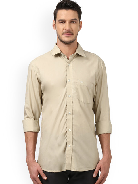 

ColorPlus Men Beige Tailored Fit Solid Casual Shirt