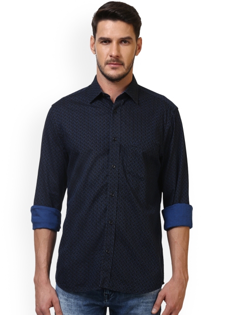 

ColorPlus Men Black & Navy Blue Tailored Fit Printed Casual Shirt