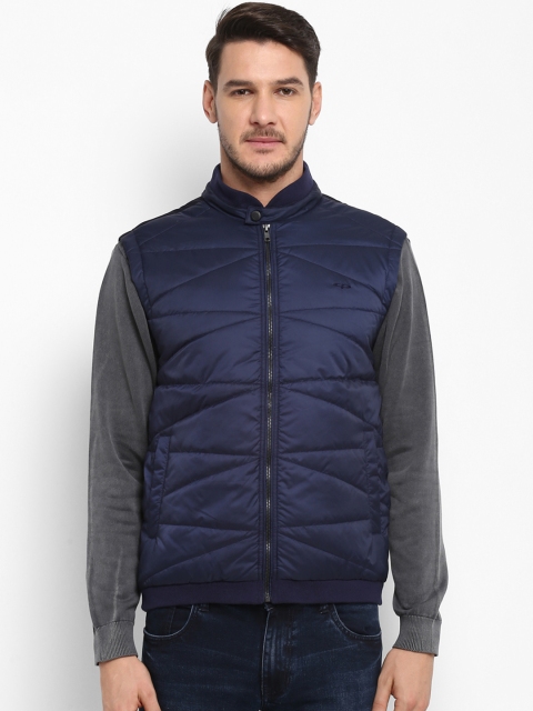 

ColorPlus Men Navy Blue Solid Padded Jacket