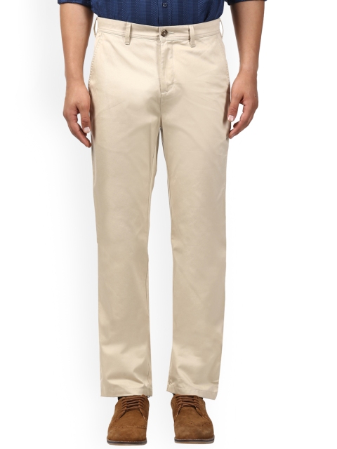 

ColorPlus Men Beige Regular Fit Solid Regular Trousers