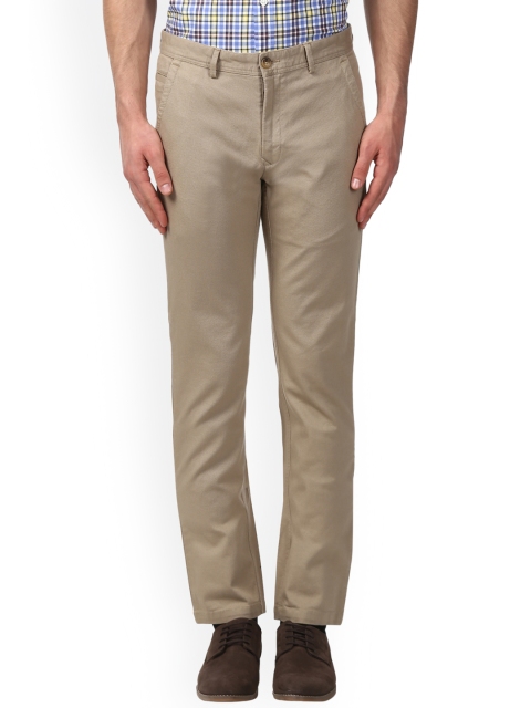 

ColorPlus Men Beige Regular Fit Solid Regular Trousers